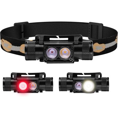 OEM D25lr Lampe Frontale Led Rechargeable Usb C, Lumière Rouge Deep Red 660nm Et Lumière Blanche Haute Fidélité (irc 90+), Ipx6 Étanche, Légère Pour Jogging, Pêche, Chasse - Publicité OEM D25lr Lampe Frontale Led Rechargeable Usb C, Lumière Rouge Deep Red 660nm Et Lumière Blanche Haute Fidélité (irc 90+), Ipx6 Étanche, Légère Pour Jogging, Pêche, Chasse - Publicité
