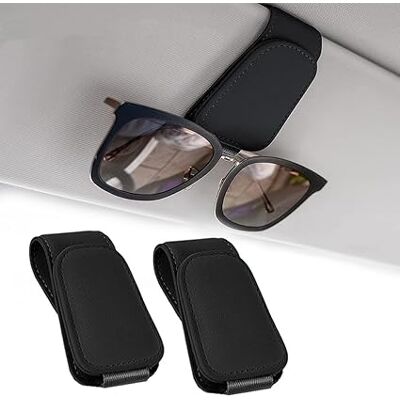 AHLSEN Bravix Lot De 2 Porte Lunettes Pour Voiture Magnétiques En Cuir Pour Visière De Voiture, Porte Lunettes Voiture Clip De Carte De Ticket (noir) - Publicité AHLSEN Bravix Lot De 2 Porte Lunettes Pour Voiture Magnétiques En Cuir Pour Visière De Voiture, Porte Lunettes Voiture Clip De Carte De Ticket (noir) - Publicité