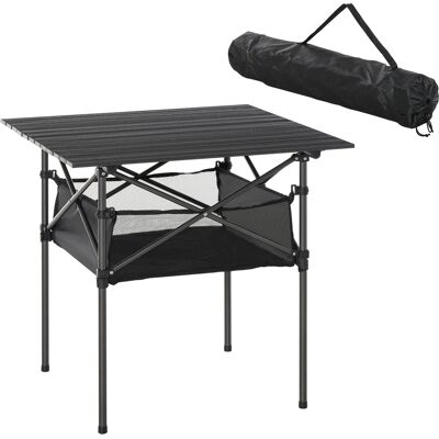 MRTRS Tavolo Da Campeggio Picnic Pieghevole, Salvaspazio E Arrotolabile Con Borsa Da Viaggio, Nero 70x70x69cm - Publicité MRTRS Tavolo Da Campeggio Picnic Pieghevole, Salvaspazio E Arrotolabile Con Borsa Da Viaggio, Nero 70x70x69cm - Publicité