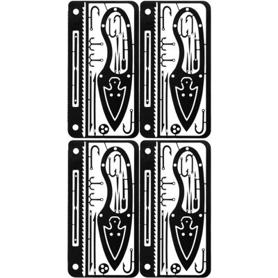 OEM 4 Pièces Carte Multifonction Extérieur Acier Inoxydable 304 Pêche Randonnée Outil De Survie Type C Noir - Publicité OEM 4 Pièces Carte Multifonction Extérieur Acier Inoxydable 304 Pêche Randonnée Outil De Survie Type C Noir - Publicité
