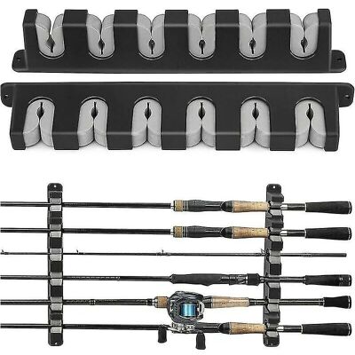 MIZUBATH Fishing Rod Rack Canne A Peche Horizontal Wall Mounted Fishing Rod Holder For Garage, Boats, 6 Fishing Rod Combinations, 1 Pair 1 Pair - Publicité MIZUBATH Fishing Rod Rack Canne A Peche Horizontal Wall Mounted Fishing Rod Holder For Garage, Boats, 6 Fishing Rod Combinations, 1 Pair 1 Pair - Publicité