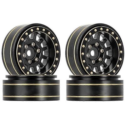 ZEVE Compatible Avec Les Modèles 1/18 Trx4m Et 1/24 Scx24 Deadbolt - Jantes Beadlock En Laiton Noir Type B Pour Crawler Rc - Publicité ZEVE Compatible Avec Les Modèles 1/18 Trx4m Et 1/24 Scx24 Deadbolt - Jantes Beadlock En Laiton Noir Type B Pour Crawler Rc - Publicité