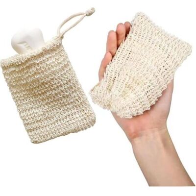 OEM Royaluxe-lot De 2 Pochettes À Savon En Sisal, Filet Savon,pochette Savon Solide,sac A Savon,pochettes De Transport De Savon 13cm×10cm - Publicité OEM Royaluxe-lot De 2 Pochettes À Savon En Sisal, Filet Savon,pochette Savon Solide,sac A Savon,pochettes De Transport De Savon 13cm×10cm - Publicité