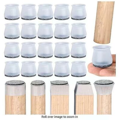 MEMKEY Starlight-chair Glides, 20 Pieces Chair Leg Protectors, Chair Pad, Clear Silicone Floor Protectors For Chair Legs With Felt Glides, For Hardwood And T - Publicité MEMKEY Starlight-chair Glides, 20 Pieces Chair Leg Protectors, Chair Pad, Clear Silicone Floor Protectors For Chair Legs With Felt Glides, For Hardwood And T - Publicité