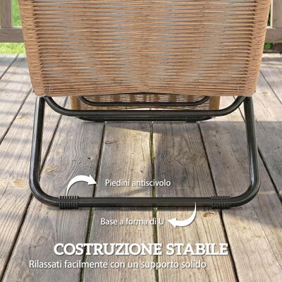 MCKENSA Lettino Da Giardino S Draio En Rotin Pe Et Acier, 175x57x80 Cm, Beige, Coussin Fourni - Publicité MCKENSA Lettino Da Giardino S Draio En Rotin Pe Et Acier, 175x57x80 Cm, Beige, Coussin Fourni - Publicité