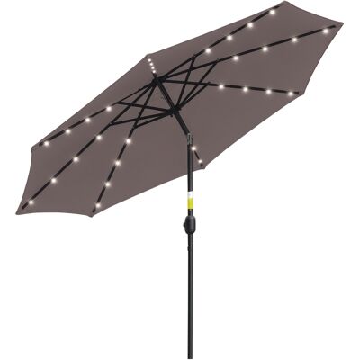 OEM Ombrellone Da Giardino Inclinabile Ø265 Cm Con 32 Luci Led Solari E Manovella, Grigio - Publicité OEM Ombrellone Da Giardino Inclinabile Ø265 Cm Con 32 Luci Led Solari E Manovella, Grigio - Publicité
