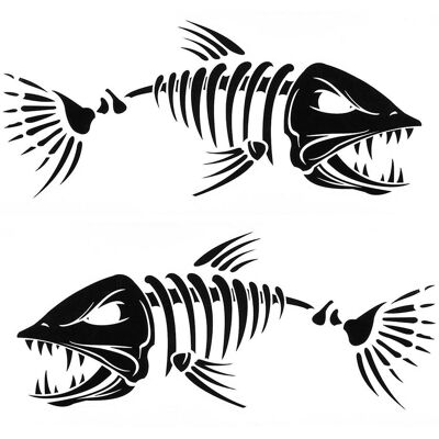 MIXHOME 2 Autocollants Bouche De Poisson Avec Dents Squelette, Décalques Pour Bateau De Pêche Canoë Kayak - Couleur 1 - Publicité MIXHOME 2 Autocollants Bouche De Poisson Avec Dents Squelette, Décalques Pour Bateau De Pêche Canoë Kayak - Couleur 1 - Publicité