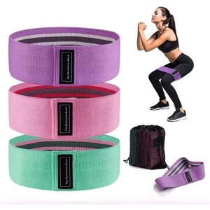 CSPARKV Elastique Musculation Lot de 3 Bandes Elastiques de Fitness antidérapantes en Tissu, 3 Niveaux de résistance pour Crossfit, Yoga, fessiers et Autres Sports et Sac de Rangement - Publicité