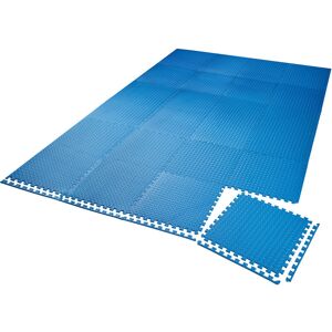 Tectake - Ensemble de 24 Dalles Carrées eva - Tapis de sol, Sport - lot de 24 tapis de yoga, tapis de gymnastique, tapis fitness - bleu - Publicité