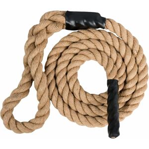 GOPLUS Corde a Grimper en Jute, Corde de Bataille avec Manchon Noir de Colle Couvert Diametre 38mm, Corde d’Entrainement pour Training de Musculation, Formation de Force et Fitness, Jaune,3m - Publicité