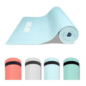 Gorilla Sports - Tapis de yoga pvc - 180x60x0,5cm tapis de gymnastique avec sangle de voyage pour le yoga, le pilates et le fitness couleur au choix - Couleur : bleu clair - bleu clair - Publicité