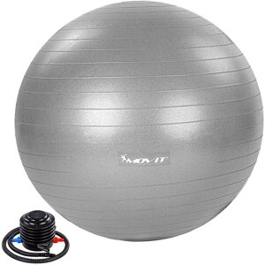 Movit - Balle de gymnastique dynamic ball avec pompe, charge maximale jusqu'à 500kg, anti-éclatement, balle de fitness, balle-siège, balle de yoga, balle Pilates, équilibre, 85 cm, argent - Publicité