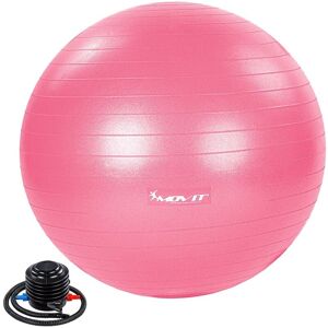 Movit - Balle de gymnastique dynamic ball avec pompe, charge maximale jusqu'à 500kg, anti-éclatement, balle de fitness, balle-siège, balle de yoga, balle Pilates, équilibre, 65 cm, rose - Publicité