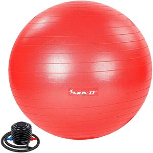 Movit - Balle de gymnastique dynamic ball avec pompe, charge maximale jusqu'à 500kg, anti-éclatement, balle de fitness, balle-siège, balle de yoga, balle Pilates, équilibre, 85 cm, rouge - Publicité