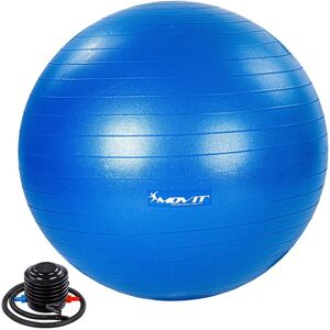 Movit - Balle de gymnastique dynamic ball avec pompe, charge maximale jusqu'à 500kg, anti-éclatement, balle de fitness, balle-siège, balle de yoga, balle Pilates, équilibre, 85 cm, bleu - Publicité