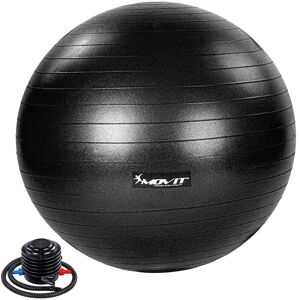 Movit - Balle de gymnastique dynamic ball avec pompe, charge maximale jusqu'à 500kg, anti-éclatement, balle de fitness, balle-siège, balle de yoga, balle Pilates, équilibre, 65 cm, noir - Publicité