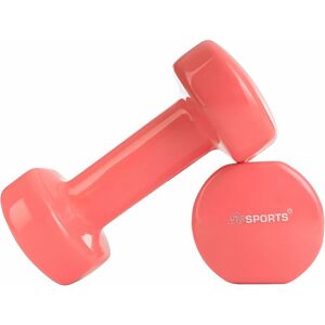 Scsports - Jeu d'Haltères en Vinyle - Paire, Poids 2 x 3 kg, en Fonte, Hexagonal, Antidérapant, Adaptées au Sol, Rouge Pastel - Haltères Hexagonaux pour Pilates et Aérobic, Fitness à la Maison - Publicité