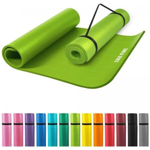 Gorilla Sports - Tapis en mousse grand - 190x100x1,5cm (Yoga - Pilates - sport à domicile) - Couleur : vert citron - vert citron - Publicité