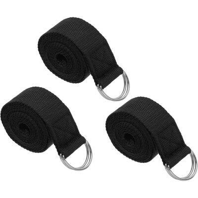 OEM Sangle De Yoga Pour Étirement 8 Pieds, 3pcs Ceinture De Yoga En Coton Avec Boucle En D En Métal Ajustable Bandes D'Étirement Pour Fitness Pilates, Noir - Publicité OEM Sangle De Yoga Pour Étirement 8 Pieds, 3pcs Ceinture De Yoga En Coton Avec Boucle En D En Métal Ajustable Bandes D'Étirement Pour Fitness Pilates, Noir - Publicité