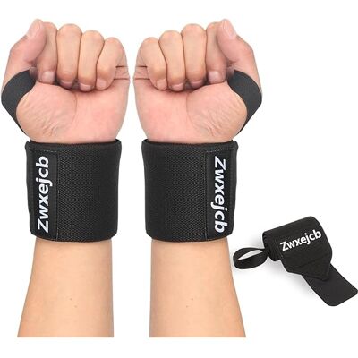 ALVIOR Wrist Wraps - 36 Cm X 5 Cm - Polyester Nylon Blend - For Bench Press Shoulder Press Strength Training - 1 Pair - Publicité ALVIOR Wrist Wraps - 36 Cm X 5 Cm - Polyester Nylon Blend - For Bench Press Shoulder Press Strength Training - 1 Pair - Publicité