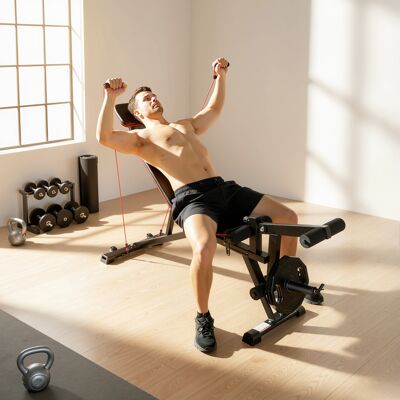 MIDUODUO Développé Couché Réglable Jusqu’à 300 Kg 3 En 1 Rollers Extension Jambe Bandes Résistance Musculation Complète - Publicité MIDUODUO Développé Couché Réglable Jusqu’à 300 Kg 3 En 1 Rollers Extension Jambe Bandes Résistance Musculation Complète - Publicité