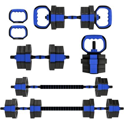 OEM Ensemble D'Haltères Musculation 6-en-1 Haltère Réglable 20 Kg Kettlebell. Barre De Musculation Support Pour Pompes Bleu - Publicité OEM Ensemble D'Haltères Musculation 6-en-1 Haltère Réglable 20 Kg Kettlebell. Barre De Musculation Support Pour Pompes Bleu - Publicité