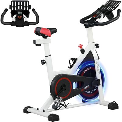 HEAT Vélo D'Appartement, Résistance Réglable, Jusqu'à 120 Kg, Acier, L 103 X L 53 X H 100-114 Cm, Blanc/noir - Publicité HEAT Vélo D'Appartement, Résistance Réglable, Jusqu'à 120 Kg, Acier, L 103 X L 53 X H 100-114 Cm, Blanc/noir - Publicité