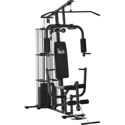 HEAT Station De Fitness Multifonctionnelle Avec Poulie Haute, Barre Papillon, Haltères De 45 Kg Et Corde Équipement De Fitness À Domicile, Noir - Publicité HEAT Station De Fitness Multifonctionnelle Avec Poulie Haute, Barre Papillon, Haltères De 45 Kg Et Corde Équipement De Fitness À Domicile, Noir - Publicité