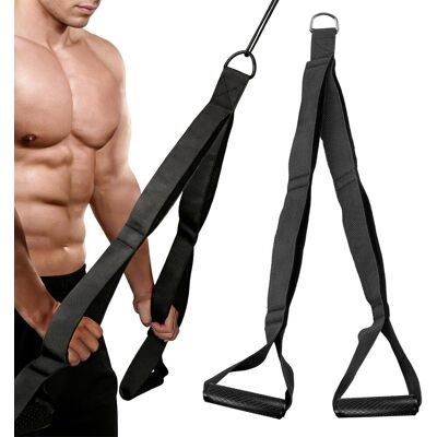 OEM Corde Triceps Fitness Kit De Poignées Sangle De Tirage Musculation Pour Bande De Résistance Sangle Poignet Musculation Grip Accessoire Adaptée Aux Tractions Vers Le Bas Tractions Faciales - Publicité OEM Corde Triceps Fitness Kit De Poignées Sangle De Tirage Musculation Pour Bande De Résistance Sangle Poignet Musculation Grip Accessoire Adaptée Aux Tractions Vers Le Bas Tractions Faciales - Publicité