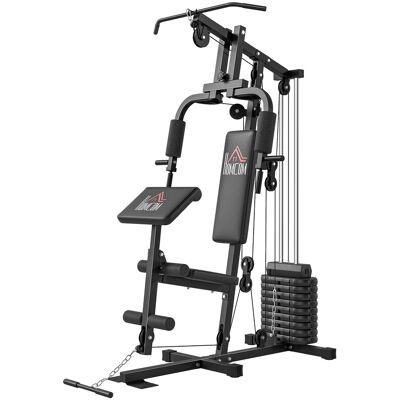 HEAT Station De Musculation Multifonctionnelle Avec Poids Jusqu'à 45 Kg Et Banc Rembourré, 135 X 103 X 210 Cm - Publicité HEAT Station De Musculation Multifonctionnelle Avec Poids Jusqu'à 45 Kg Et Banc Rembourré, 135 X 103 X 210 Cm - Publicité