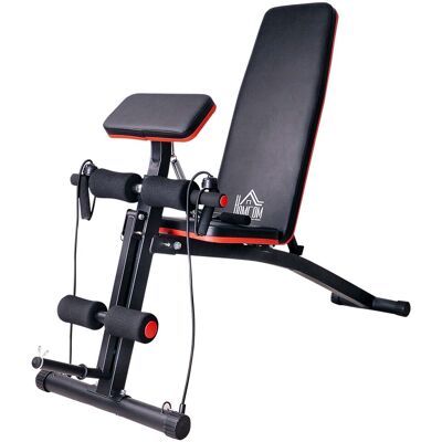 HEAT Banc De Musculation Pliable Et Multifonctionnel Avec Dossier Inclinable À 7 Niveaux, Appareil D'Extension Des Jambes, Coussin Et Bande De Résistance Inclus, Pour Entraînement À Domicile, Rouge. Publicité HEAT Banc De Musculation Pliable Et Multifonctionnel Avec Dossier Inclinable À 7 Niveaux, Appareil D'Extension Des Jambes, Coussin Et Bande De Résistance Inclus, Pour Entraînement À Domicile, Rouge. Publicité