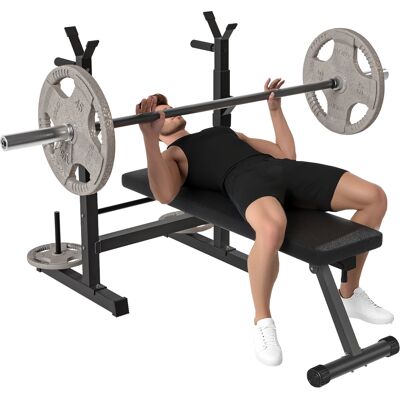 ACIRIHO Banco De Musculación Con Soporte Para Barra Y Estación De Dips Carga 220 Kg Para Entrenamiento En Casa Gimnasio - Publicité ACIRIHO Banco De Musculación Con Soporte Para Barra Y Estación De Dips Carga 220 Kg Para Entrenamiento En Casa Gimnasio - Publicité