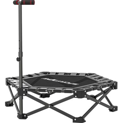 ACKERMAN Trampoline De Fitness Avec Poignée En T Réglable, Pliable, Sac De Transport, Capacité De Charge 120 Kg, Acier, Plastique, Noir - Publicité ACKERMAN Trampoline De Fitness Avec Poignée En T Réglable, Pliable, Sac De Transport, Capacité De Charge 120 Kg, Acier, Plastique, Noir - Publicité