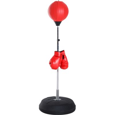 VIVACASA Kit Boxe Ballon De Frappe Réglable Hauteur Avec Gants Entraînement Cardio Combat Fitness Rouge - Publicité VIVACASA Kit Boxe Ballon De Frappe Réglable Hauteur Avec Gants Entraînement Cardio Combat Fitness Rouge - Publicité