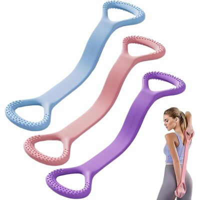 OEM Lot De 3 Bandes De Résistance En Forme De 8 – Élastiques Fitness Pour Yoga, Pilates Et Étirements – Entraînement Domicile - Publicité OEM Lot De 3 Bandes De Résistance En Forme De 8 – Élastiques Fitness Pour Yoga, Pilates Et Étirements – Entraînement Domicile - Publicité