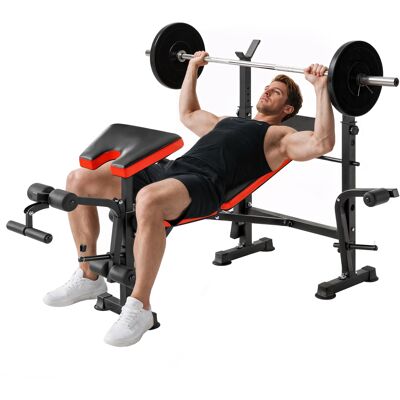 HEAT Banc De Musculation Sans Poids, Banc De Fitness Réglable Pour De Nombreux Exercices, Station D'Entraînement, Acier, Plastique, Noir Et Rouge - Publicité HEAT Banc De Musculation Sans Poids, Banc De Fitness Réglable Pour De Nombreux Exercices, Station D'Entraînement, Acier, Plastique, Noir Et Rouge - Publicité