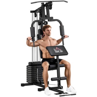 MRTRS Stazione Fitness Multifunzione Power Tower Con Pesi Fino 45kg E Panca Imbottita, 135x103x210cm - Publicité MRTRS Stazione Fitness Multifunzione Power Tower Con Pesi Fino 45kg E Panca Imbottita, 135x103x210cm - Publicité