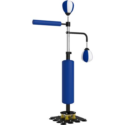 HEAT Support De Boxe, Deux Speedballs, Barre De Frappe Rotative, Coussins De Frappe, Hauteur Réglable, Acier, 107 X 36 X 140-205 Cm, Bleu - Publicité HEAT Support De Boxe, Deux Speedballs, Barre De Frappe Rotative, Coussins De Frappe, Hauteur Réglable, Acier, 107 X 36 X 140-205 Cm, Bleu - Publicité