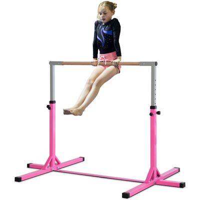 HEAT Barre De Gymnastique Pour Enfants De 3 Ans Et Plus, Hauteur Réglable De 92 À 150 Cm, En Acier Et Bois De Hêtre Massif, Barre Horizontale Pour La Danse, Équipement De Gym Antidérapant, Rose - Publicité HEAT Barre De Gymnastique Pour Enfants De 3 Ans Et Plus, Hauteur Réglable De 92 À 150 Cm, En Acier Et Bois De Hêtre Massif, Barre Horizontale Pour La Danse, Équipement De Gym Antidérapant, Rose - Publicité