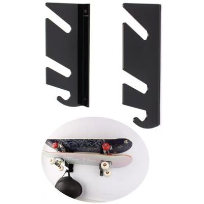 OEM 2pcs Support Mural Pour Skateboard - Double Étagère Murale - Avec Crochets De Rangement - Pour Longboard, Snowboard, Skateboard - Publicité OEM 2pcs Support Mural Pour Skateboard - Double Étagère Murale - Avec Crochets De Rangement - Pour Longboard, Snowboard, Skateboard - Publicité