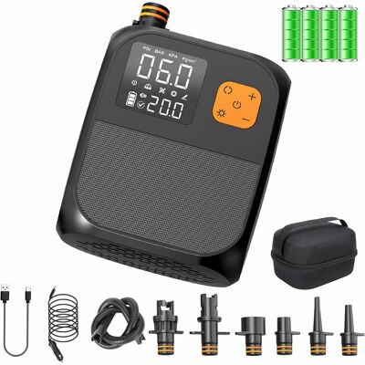 OEM Pompe Électrique Sup 25psi,gonfleur Électrique Paddle Rechargeable 8000mah Usb-c/voiture Dc12v,6 Buses Sup,gonfleur Rapide À Arrêt Automatique Pour Matelas Gonflables,canoë-kayak,tente Gonflable - Publicité OEM Pompe Électrique Sup 25psi,gonfleur Électrique Paddle Rechargeable 8000mah Usb-c/voiture Dc12v,6 Buses Sup,gonfleur Rapide À Arrêt Automatique Pour Matelas Gonflables,canoë-kayak,tente Gonflable - Publicité