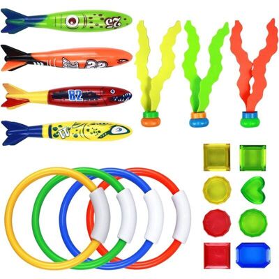 OEM Ensemble De Jouets De Plongée 19pcs – Anneaux, Torpilles Et Gemmes – Matériau Abs Non Toxique – Pour Entraînement À La Natation - Publicité OEM Ensemble De Jouets De Plongée 19pcs – Anneaux, Torpilles Et Gemmes – Matériau Abs Non Toxique – Pour Entraînement À La Natation - Publicité