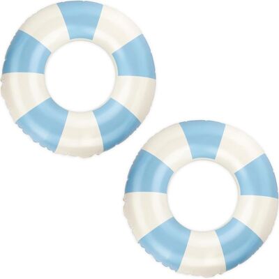 Vision 2 Pièces De Bouées De Natation Rayées Bleues Et Blanches, Anneaux De Flottabilité - Publicité Vision 2 Pièces De Bouées De Natation Rayées Bleues Et Blanches, Anneaux De Flottabilité - Publicité