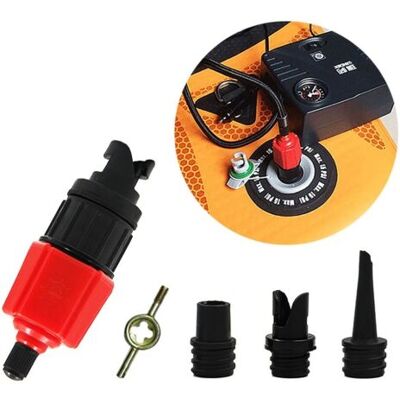 SCORPIO Pompe De Kayak Gonflable, Sup Adaptateur De Valve De Gonflage D'Air Et Embout De Gaz 4 Pcs Pour Structures Gonflables - Publicité SCORPIO Pompe De Kayak Gonflable, Sup Adaptateur De Valve De Gonflage D'Air Et Embout De Gaz 4 Pcs Pour Structures Gonflables - Publicité