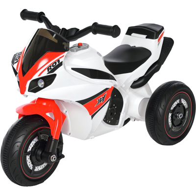 MIDUODUO Moto Jouet 3 Roues 18-36 Mois Style Police Musique Phares Sans Pédales Pp Métal Blanc Rouge - Publicité MIDUODUO Moto Jouet 3 Roues 18-36 Mois Style Police Musique Phares Sans Pédales Pp Métal Blanc Rouge - Publicité