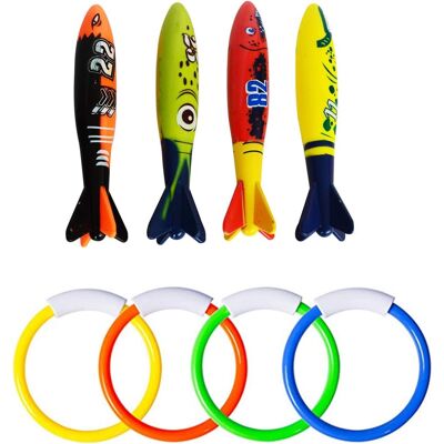 OEM Ensemble De Jouets De Plongée Pour Piscine, Anneaux Et Bâtons De Plongée, Torpille De Plongée Pour L'Entraînement À La Natation Sous-marine, Jeu De Plongée, Jouets Sous-marins, Cadeaux Pour Enfants - Publicité OEM Ensemble De Jouets De Plongée Pour Piscine, Anneaux Et Bâtons De Plongée, Torpille De Plongée Pour L'Entraînement À La Natation Sous-marine, Jeu De Plongée, Jouets Sous-marins, Cadeaux Pour Enfants - Publicité