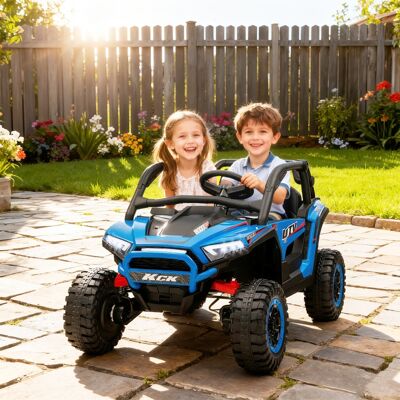 ALLAUVE Voiture Utv Électrique Enfant, 2 Places, Bleue, 5-7 Km/h, Télécommande Incluse, Musique, Lumières Led, Autonomie 1 Heure - Publicité ALLAUVE Voiture Utv Électrique Enfant, 2 Places, Bleue, 5-7 Km/h, Télécommande Incluse, Musique, Lumières Led, Autonomie 1 Heure - Publicité