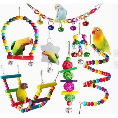 Vision Jouets Pour Oiseaux, Ensemble De 7 Pièces Pour Perroquets, Jouets À Mâcher Suspendus, Balançoire, Échelle, Sepak Takraw, Clochettes, Pour Perroquets, Inséparables, Pinsons - Publicité Vision Jouets Pour Oiseaux, Ensemble De 7 Pièces Pour Perroquets, Jouets À Mâcher Suspendus, Balançoire, Échelle, Sepak Takraw, Clochettes, Pour Perroquets, Inséparables, Pinsons - Publicité