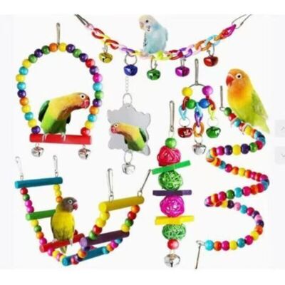 Vision Jouets Pour Oiseaux, Ensemble De 7 Pièces Pour Perroquets, Jouets À Mâcher Suspendus, Balançoire, Échelle, Sepak Takraw, Clochettes, Pour Perroquets, Inséparables, Pinsons - Publicité Vision Jouets Pour Oiseaux, Ensemble De 7 Pièces Pour Perroquets, Jouets À Mâcher Suspendus, Balançoire, Échelle, Sepak Takraw, Clochettes, Pour Perroquets, Inséparables, Pinsons - Publicité