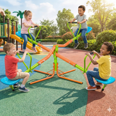 ALLAUVE Balançoire Pivotante 360° Extérieure Pour Enfants – Siège Solide En Plastique Rotatif 4 Places, Dès 3 Ans - Publicité ALLAUVE Balançoire Pivotante 360° Extérieure Pour Enfants – Siège Solide En Plastique Rotatif 4 Places, Dès 3 Ans - Publicité